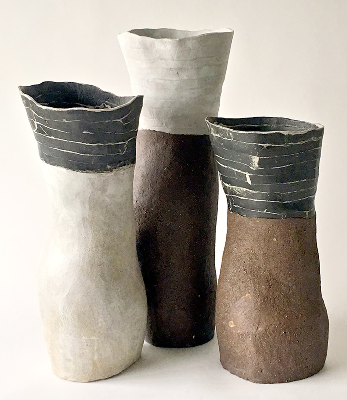 Banded Split Vase Trio